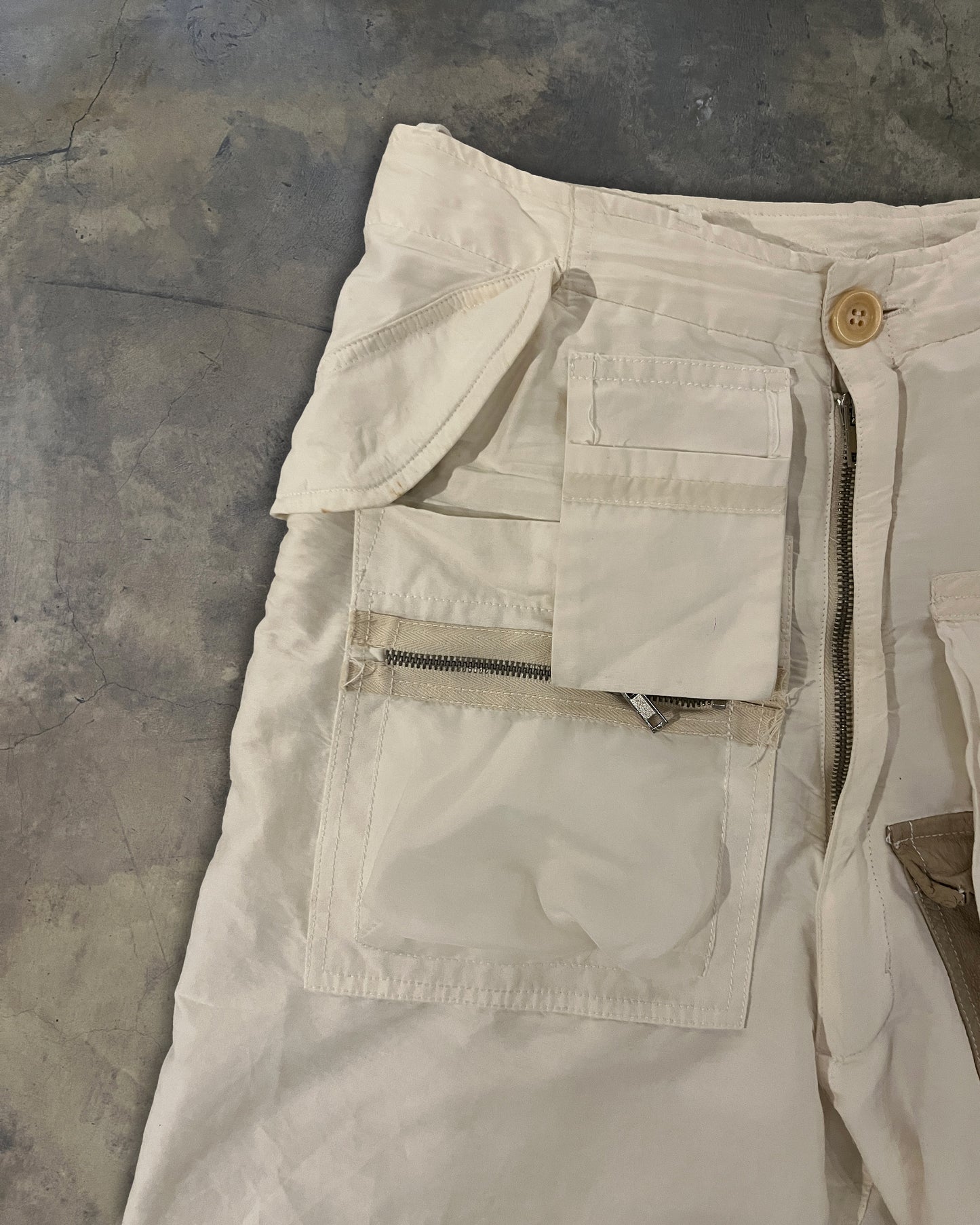 RICK OWENS SS2003 ‘SUCKERBALL’ MULTIPANELED CARGO POCKET SHORTS