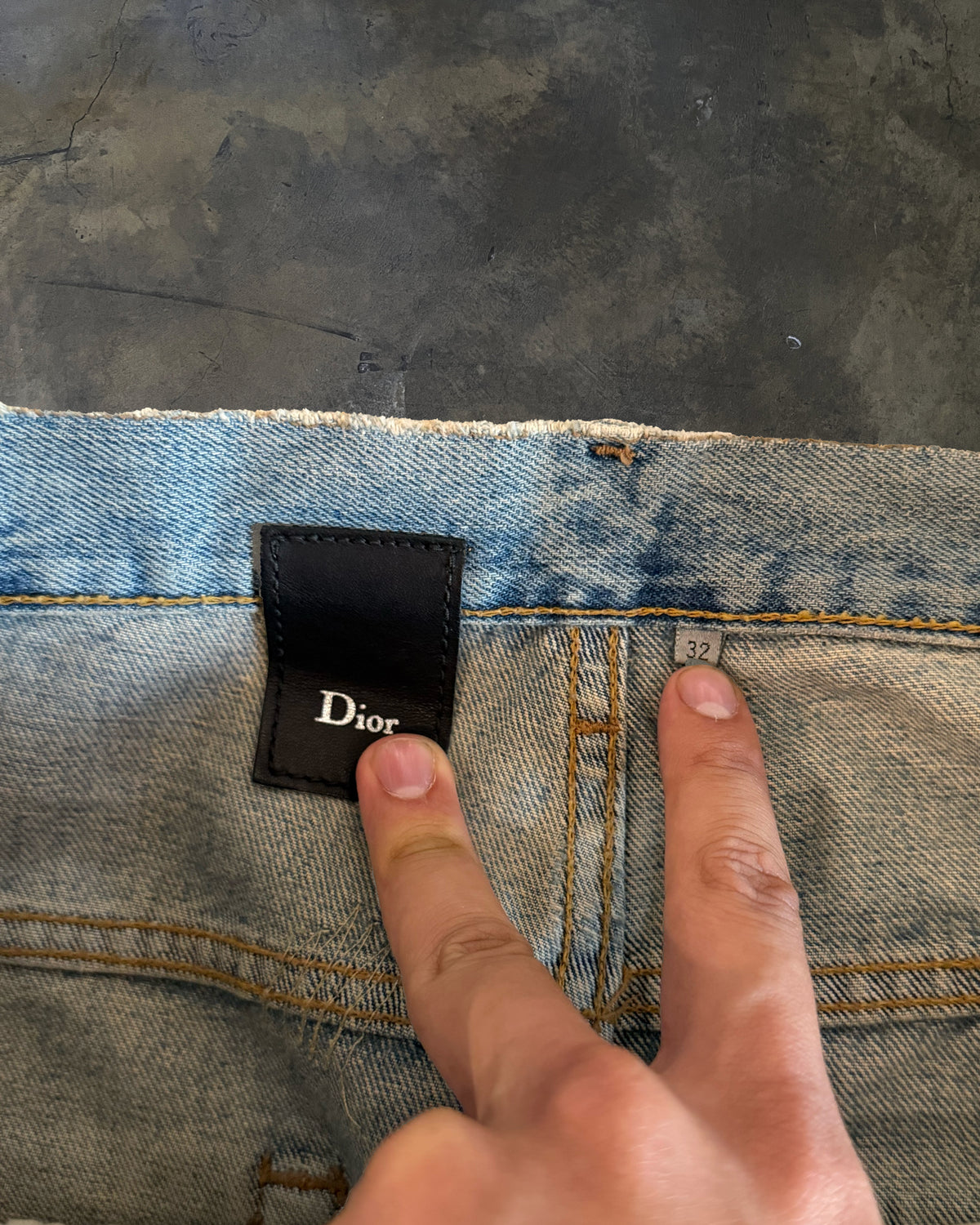 DIOR HOMME SS2006 CRASH DENIM JEANS
