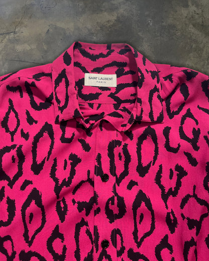 SAINT LAURENT PARIS SS2016 PINK BABYCAT BUTTON UP