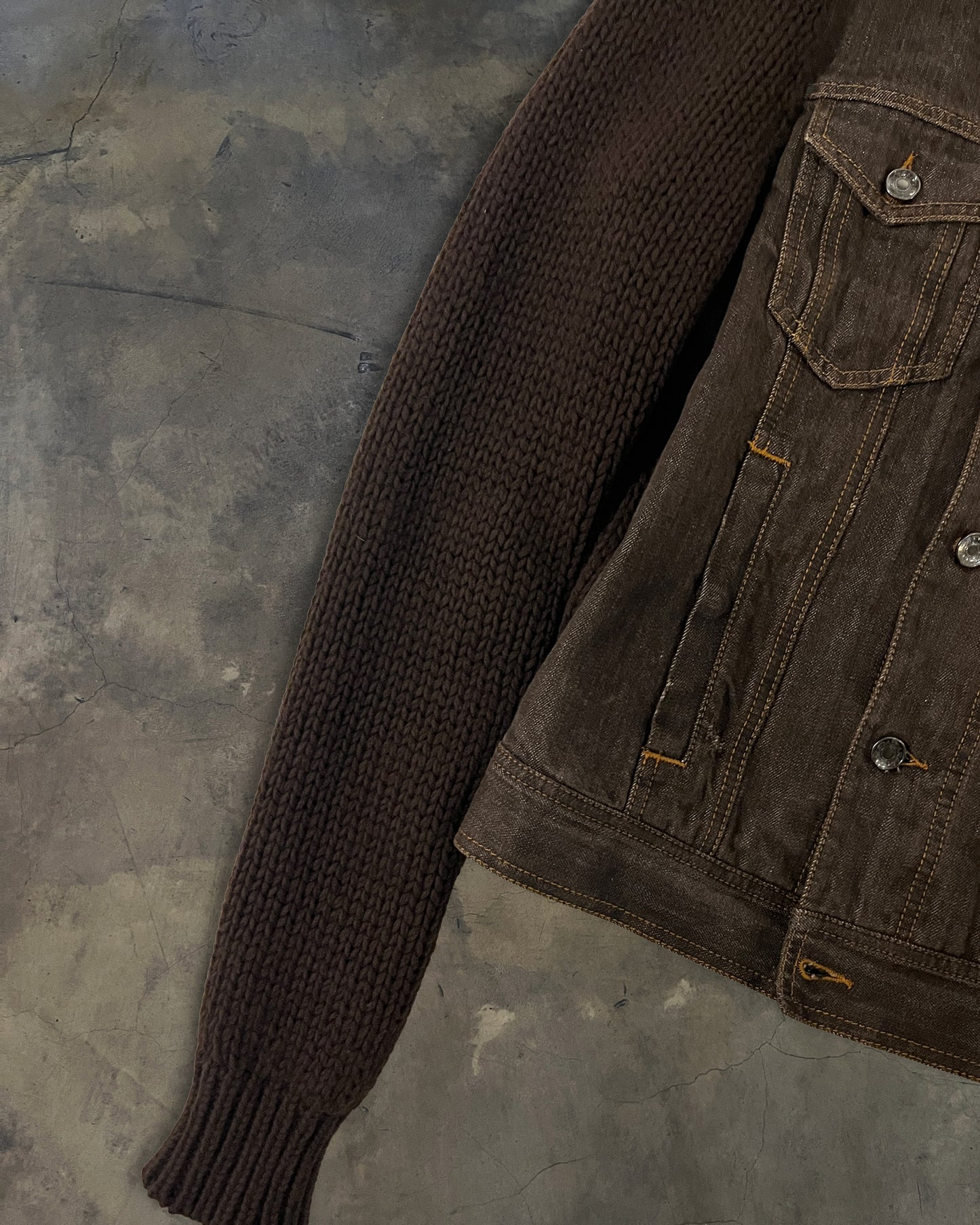 2010's DOLCE & GABBANA DISTRESSED HYBRID DOCKING JACKET