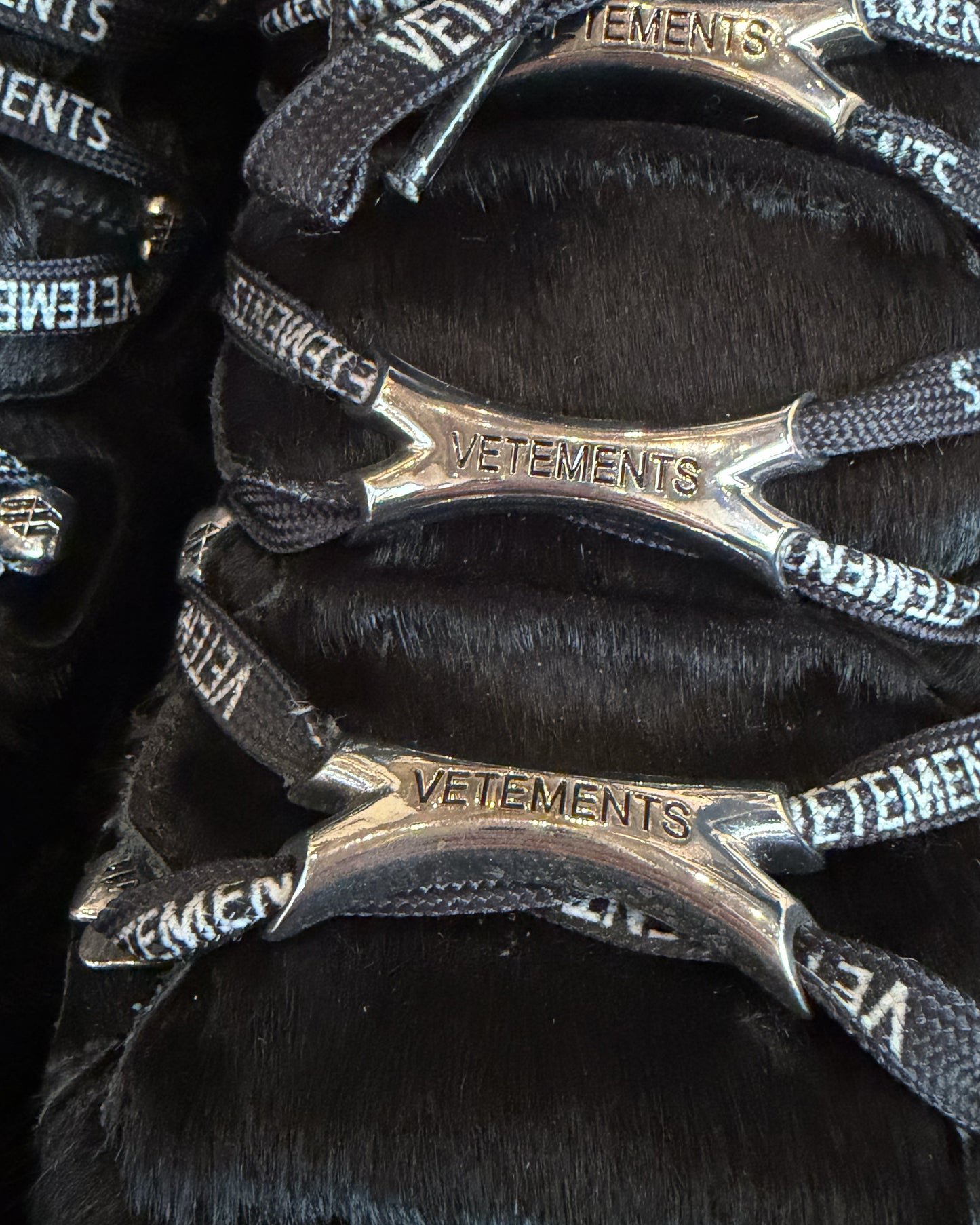 VETEMENTS X NEW ROCK PONY HAIR BOOTS