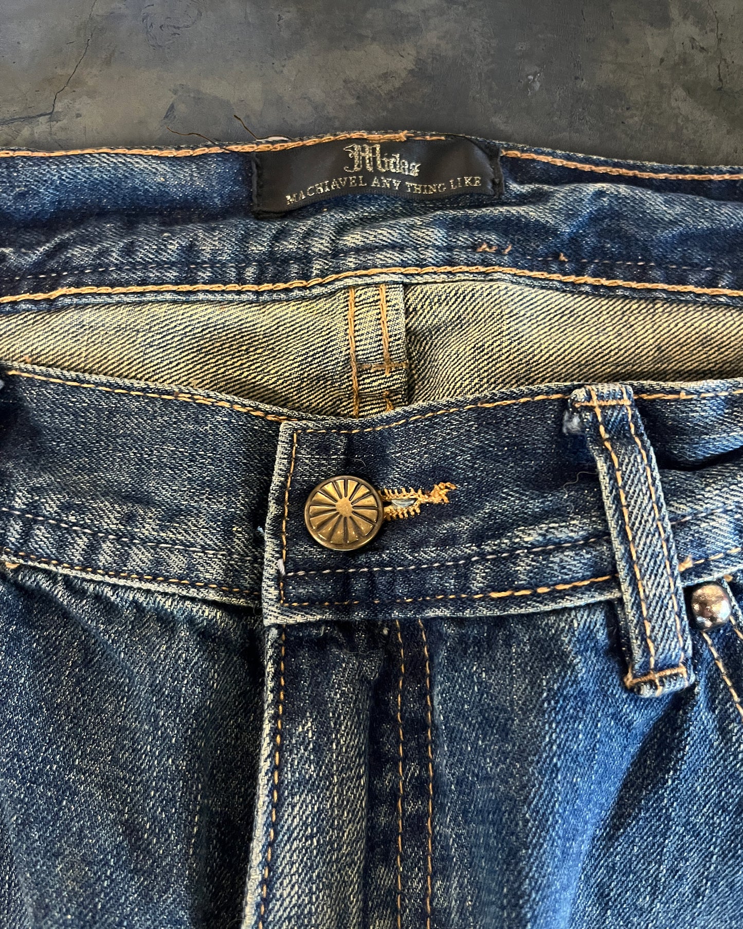 MIDAS DISTRESSED PATCHWORK DENIM