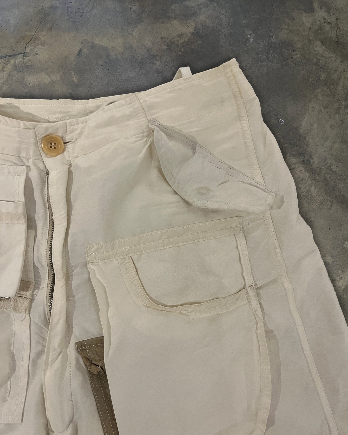 RICK OWENS SS2003 ‘SUCKERBALL’ MULTIPANELED CARGO POCKET SHORTS