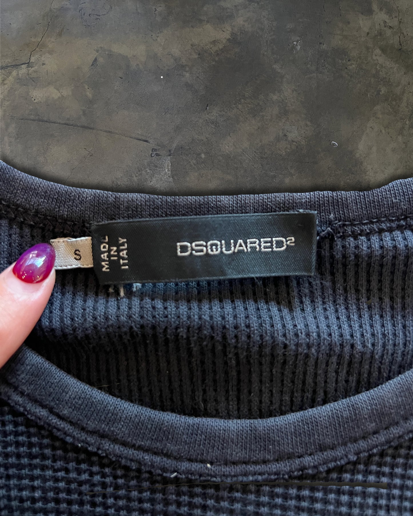 DSQUARED JASON WAFFLE KNIT LONG SLEEVE