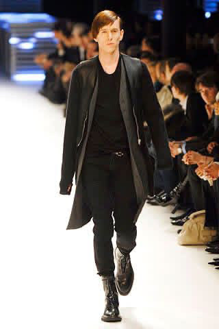 DIOR HOMME AW2007  "NAVIGATE" RUNWAY COATED BLACK CORDUROY