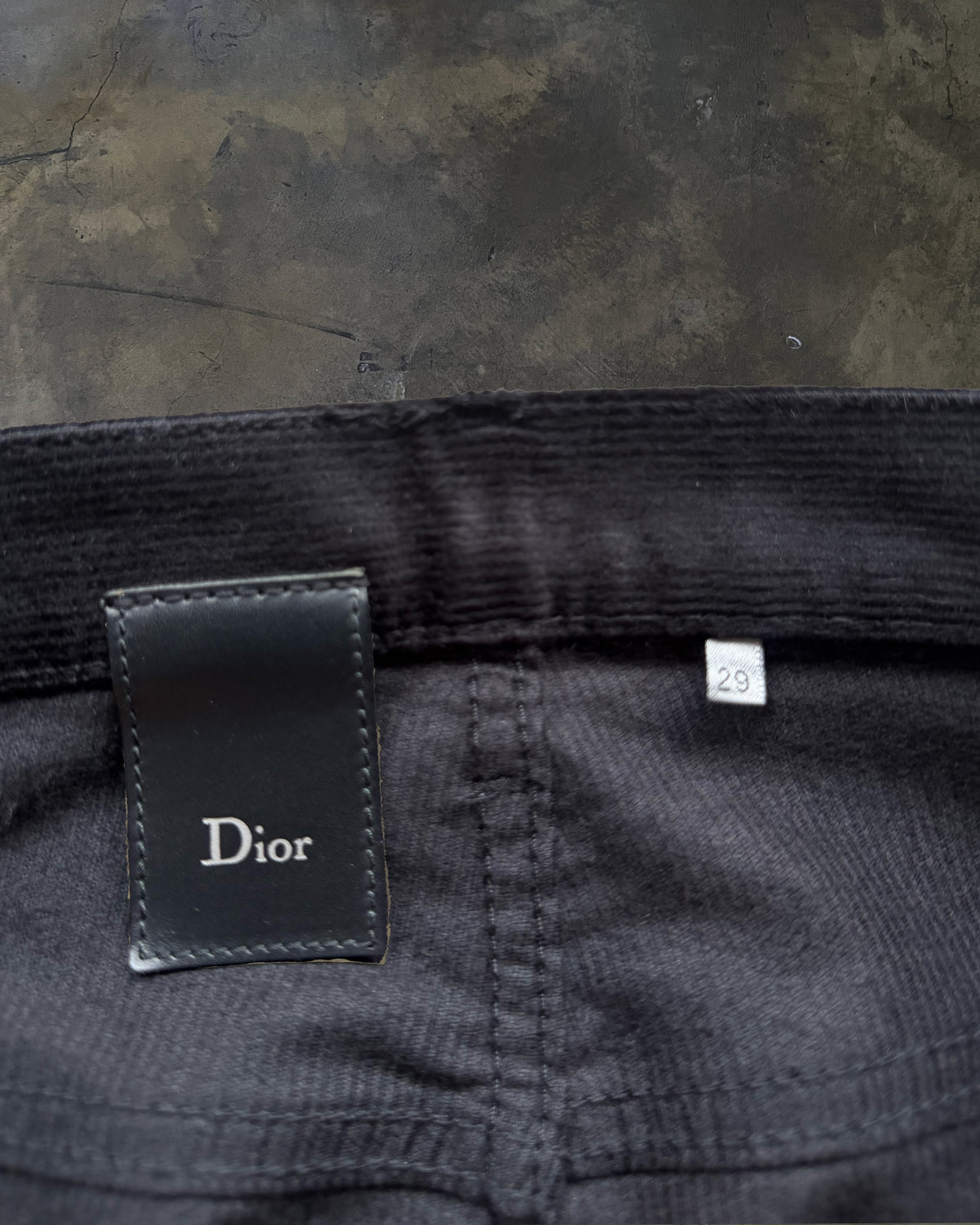 DIOR HOMME AW2007  "NAVIGATE" RUNWAY COATED BLACK CORDUROY