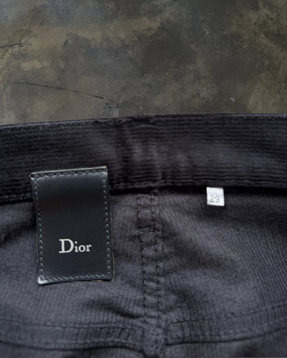 DIOR HOMME AW2007  "NAVIGATE" RUNWAY COATED BLACK CORDUROY