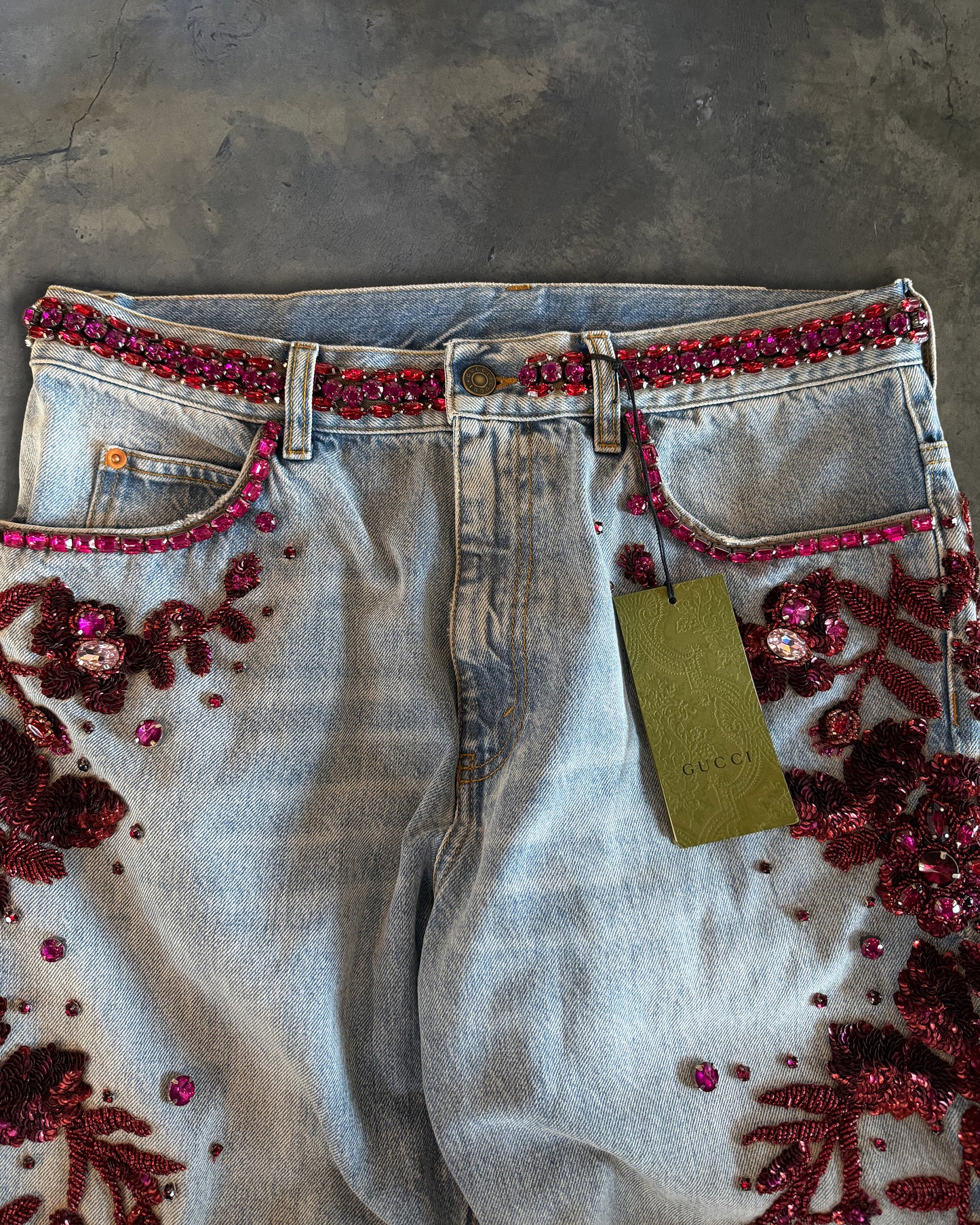 GUCCI SALON SS2023 EMBELLISHED JEANS
