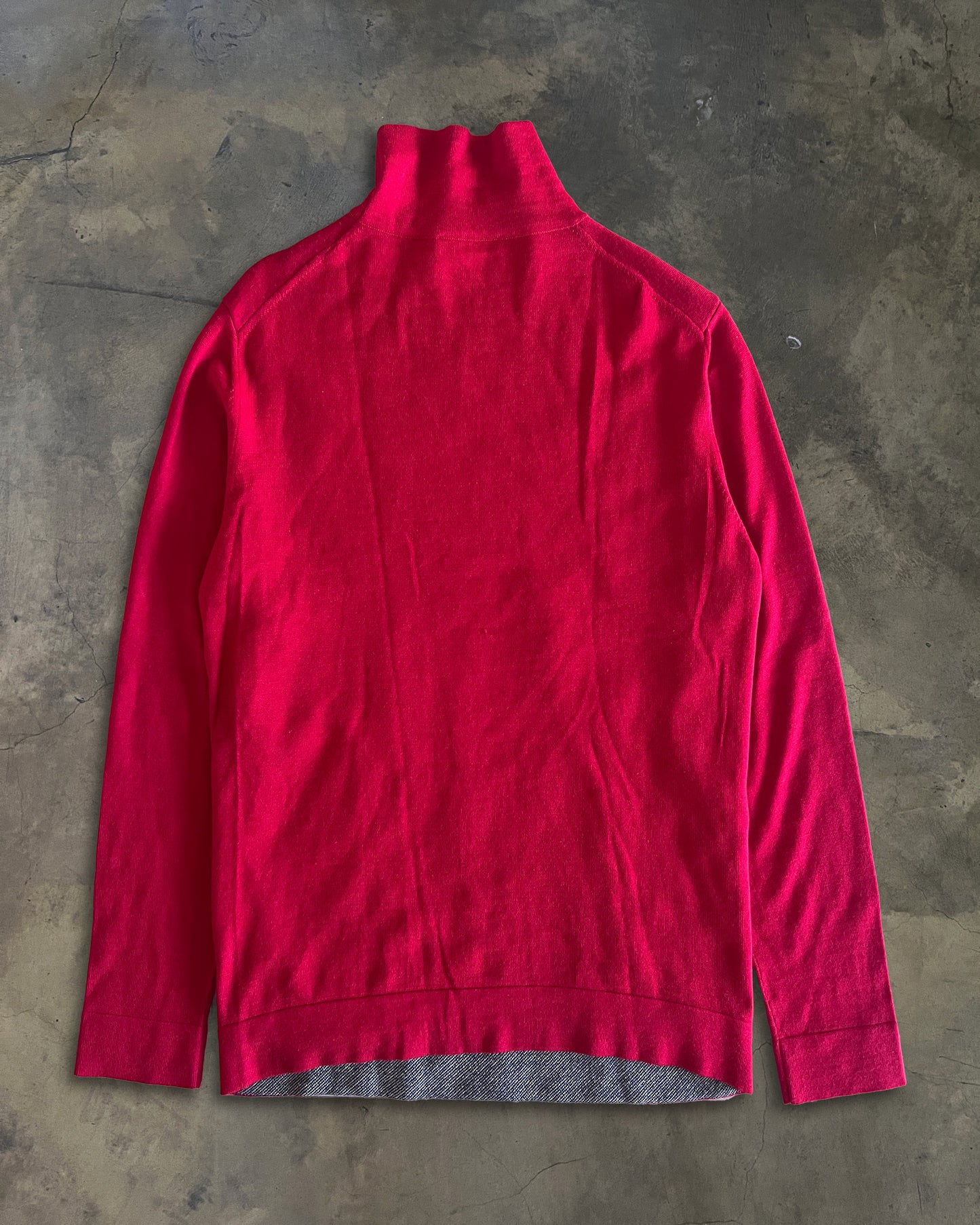 GOSHA RUBCHINSKIY RED ANGEL PRINT POLONECK SWEATER