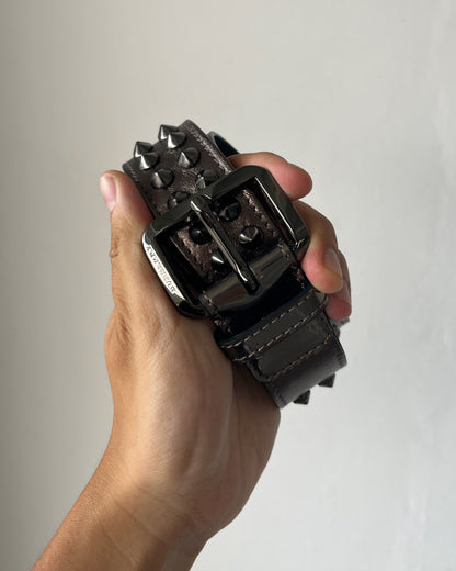 BURBERRY DARK NICKEL STUDDED BELT