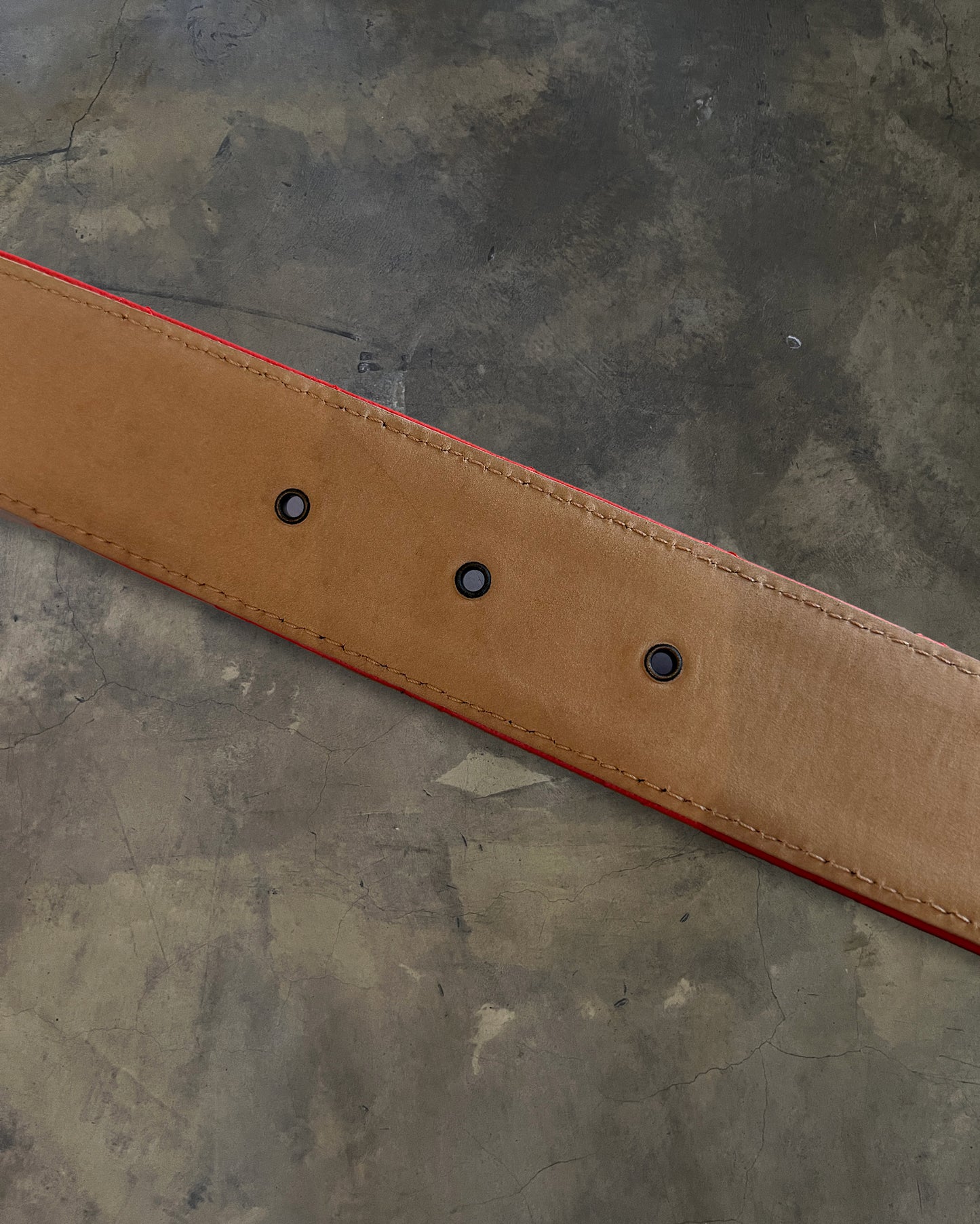 CHANEL SS2014 PIRU RED QUILTED CC BELT