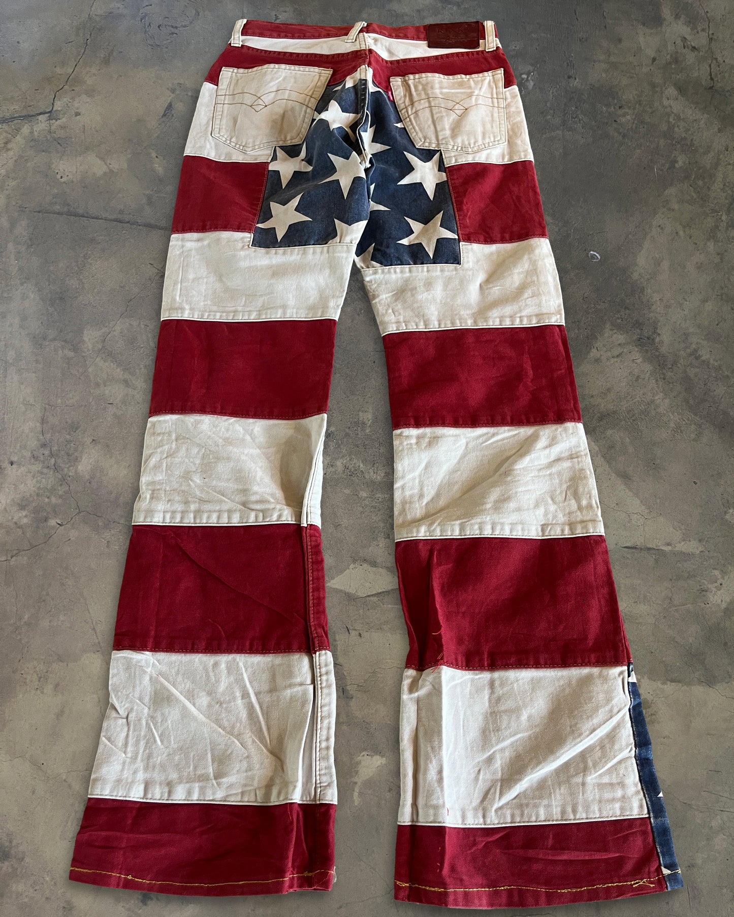 90's HYSTERIC GLAMOUR AMERICAN FLAG PRISONER PANTS