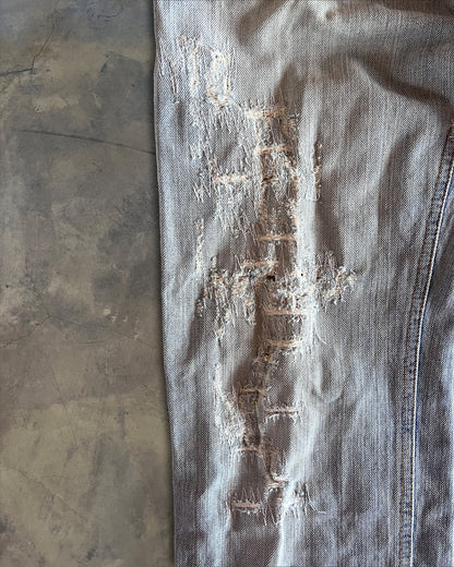 DOLCE & GABBANA LIGHT WASHED THRASHED STRAIGHT LEG DENIM