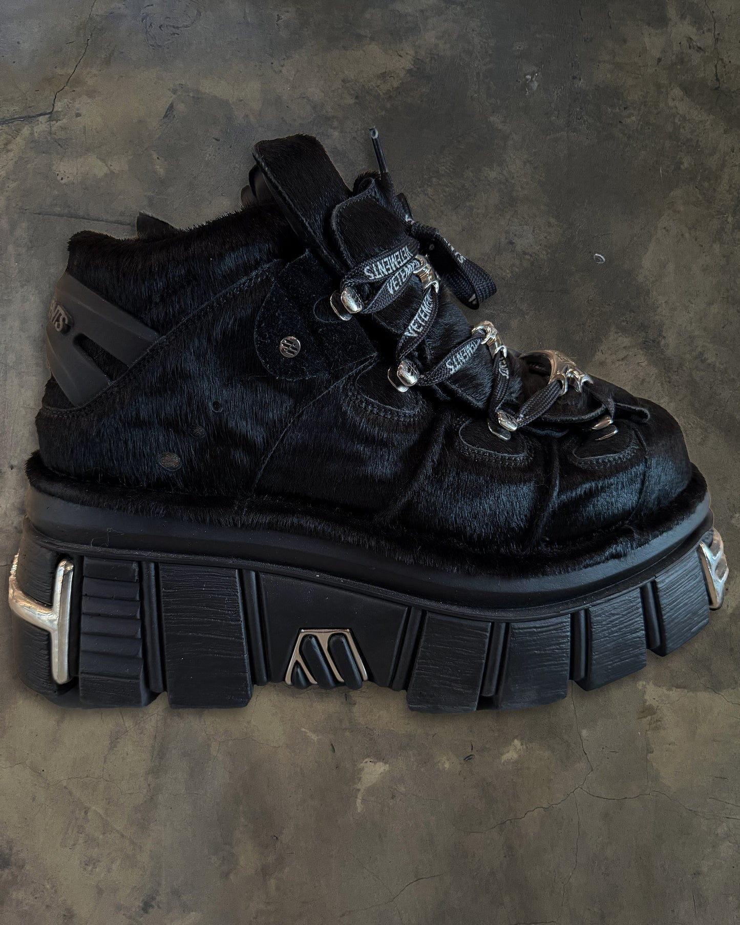 VETEMENTS X NEW ROCK PONY HAIR BOOTS