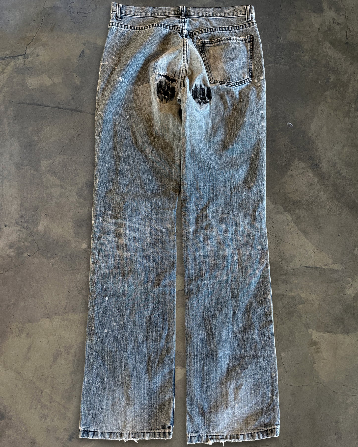 NUMBER (N)INE FW2001 BORO PAINTER DENIM