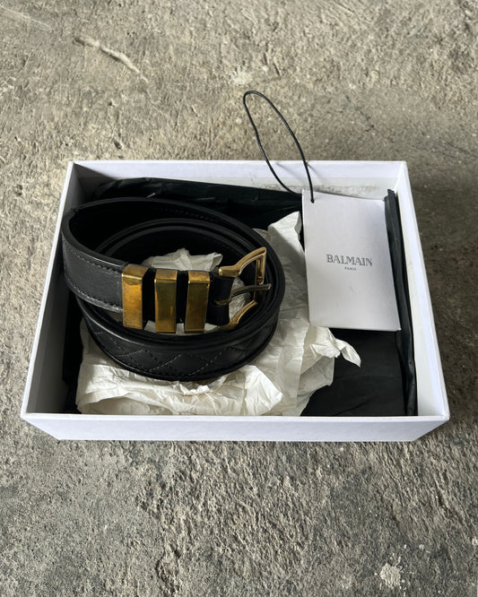 BALMAIN SS2013 3 PASSANTS DIAMOND STITCHED BELT