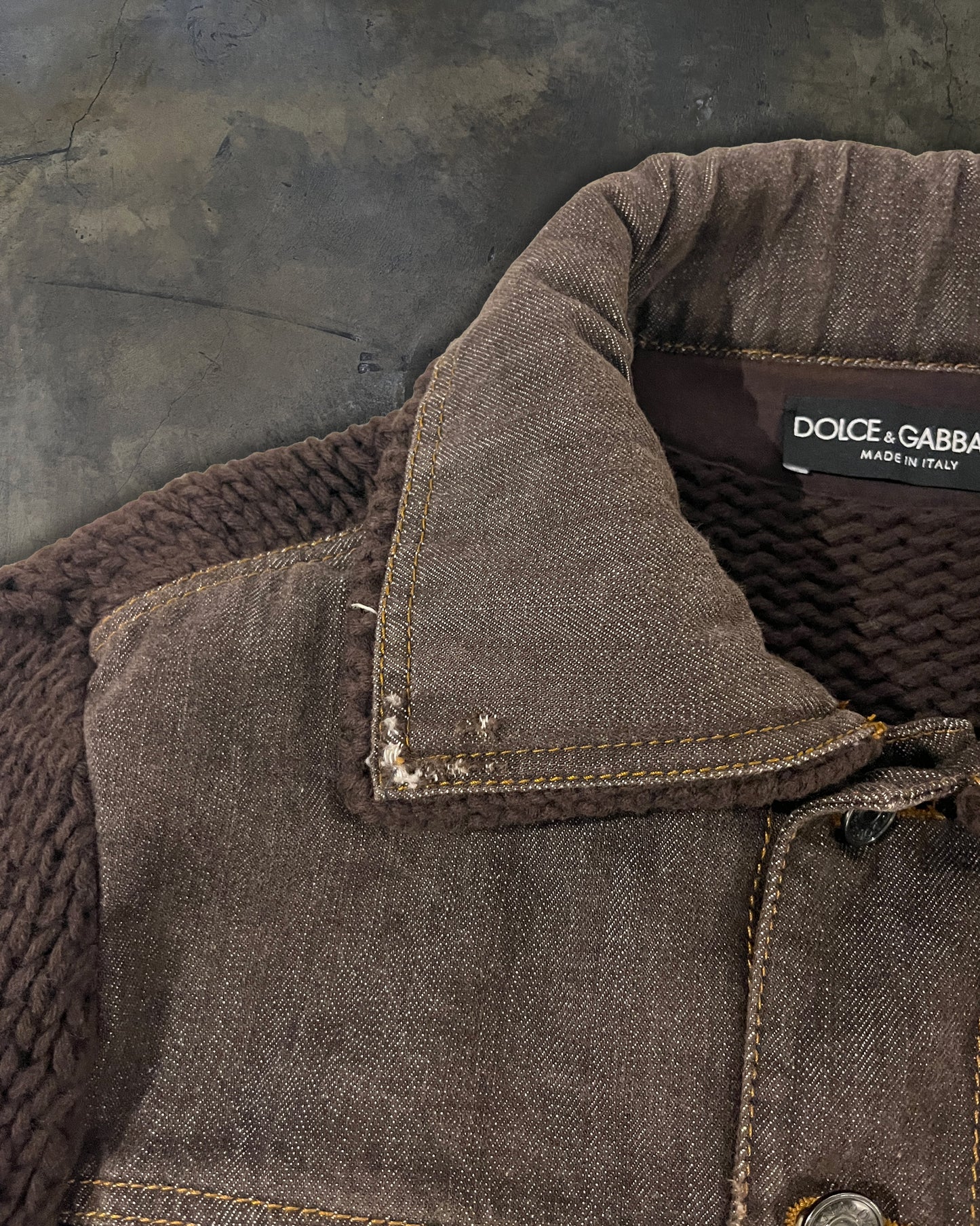 2010's DOLCE & GABBANA DISTRESSED HYBRID DOCKING JACKET