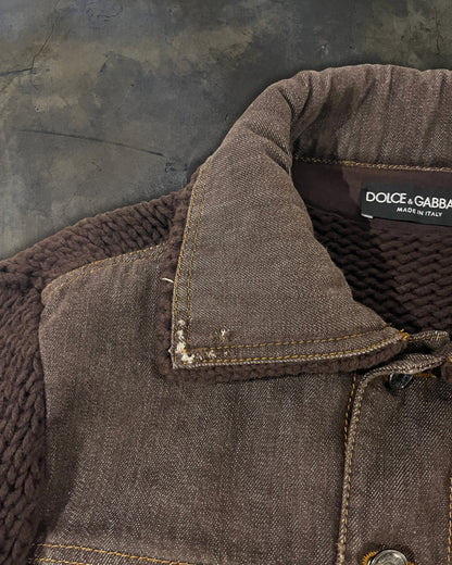2010's DOLCE & GABBANA DISTRESSED HYBRID DOCKING JACKET