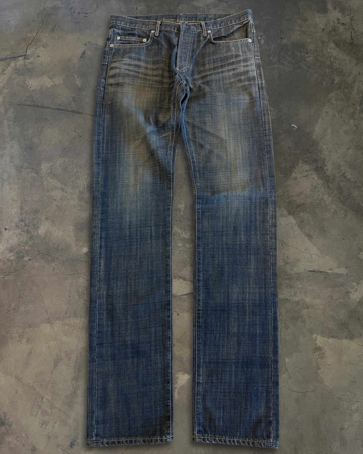 DIOR HOMME SS2005 'BECK' BLUE GLITTER JEANS