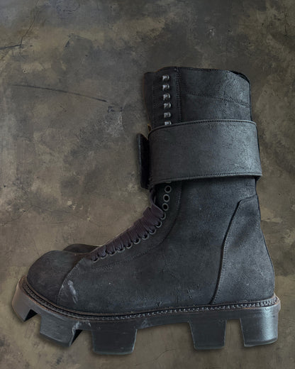 RICK OWENS FW2013 ‘PLINTH’ RUNWAY BLISTERED MEGATOOTH BOOTS