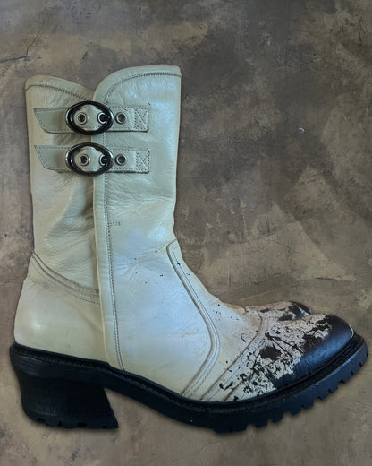 5351 POUR LES HOMMES SPLATTER BUCKLED BOOTS