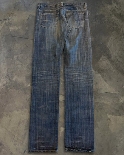 DIOR HOMME SS2005 'BECK' BLUE GLITTER JEANS