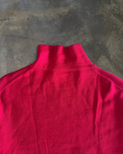 GOSHA RUBCHINSKIY RED ANGEL PRINT POLONECK SWEATER