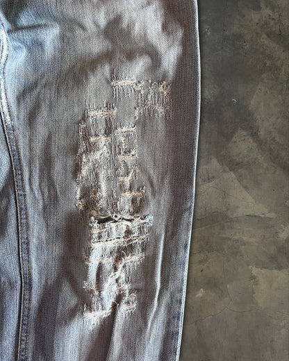 DOLCE & GABBANA LIGHT WASHED THRASHED STRAIGHT LEG DENIM