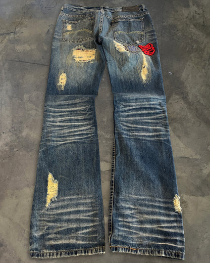 MIDAS DISTRESSED PATCHWORK DENIM