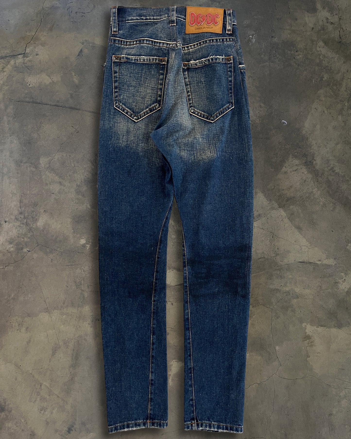 DSQUARED2 LEATHER CRAFT PATCHWORK DENIM JEANS