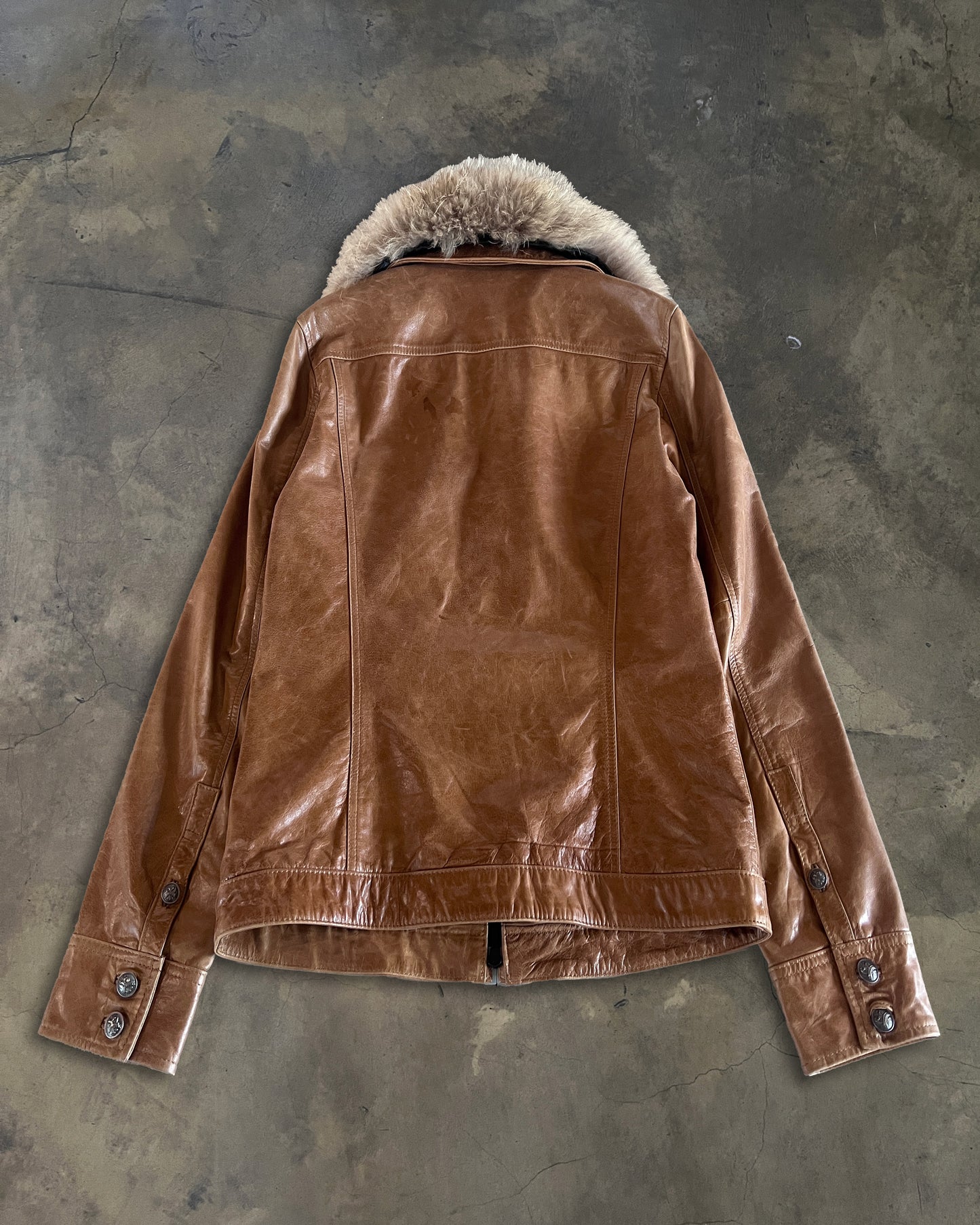 A.S.M DETACHABLE FUR LEATHER JACKET