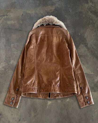 A.S.M DETACHABLE FUR LEATHER JACKET