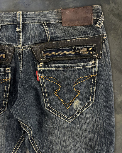 TORNADO MART FLARED ZIP DENIM