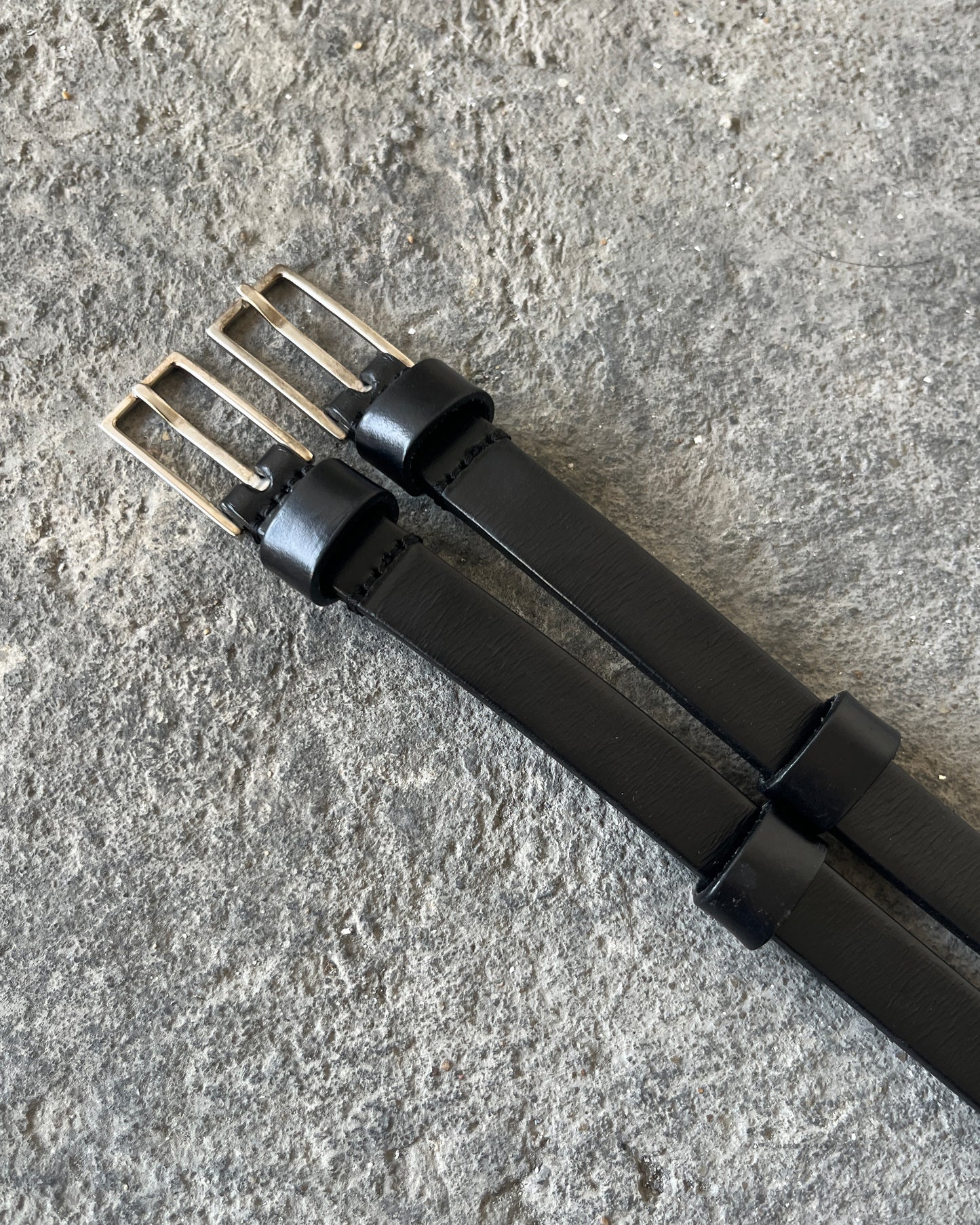 DIOR HOMME AW2002 "REFLEXION" DOUBLE BUCKLE LEATHER BELT