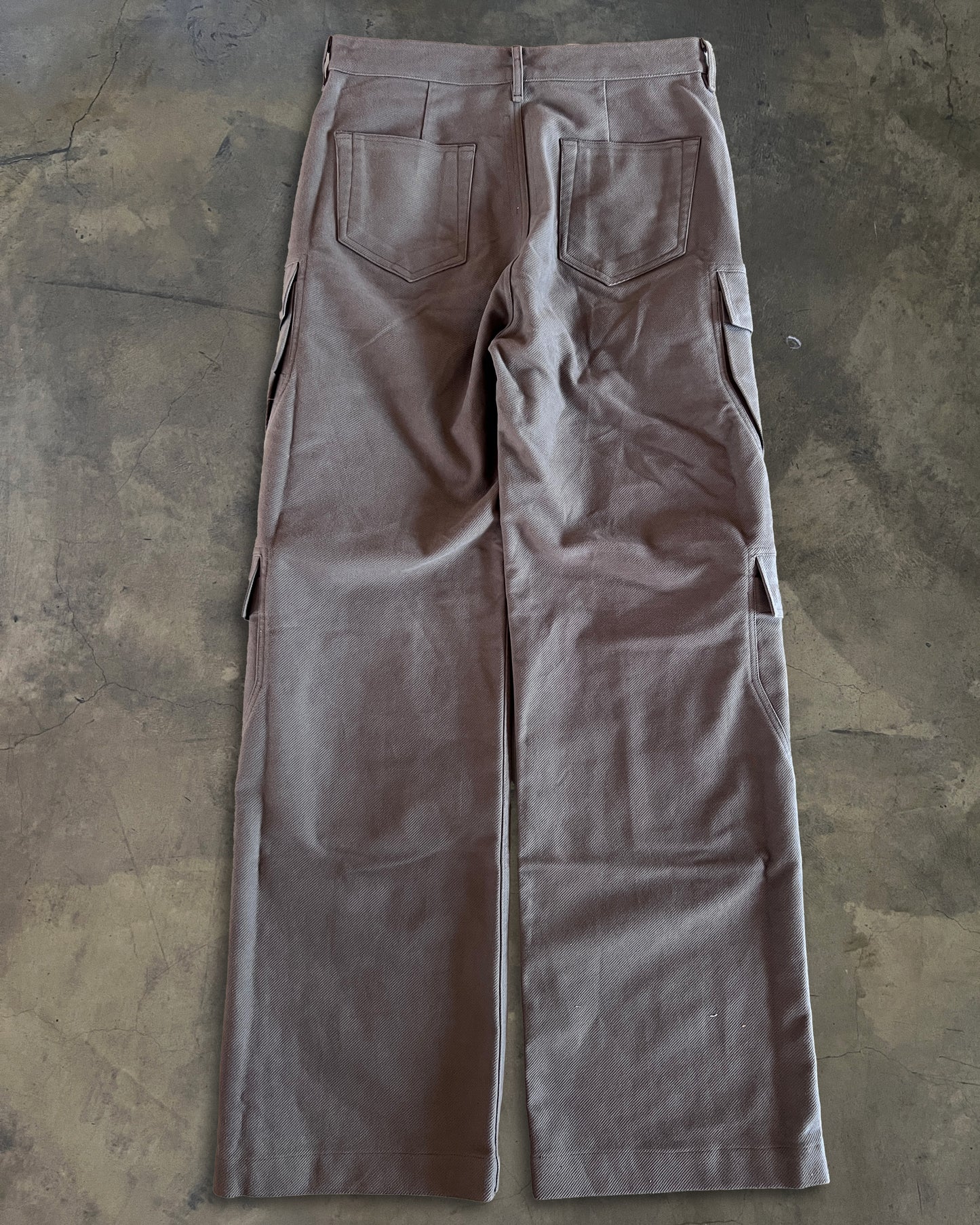 RICK OWENS FW2025 "CONCORDIANS" DUST DOUBLE CARGO PANTS