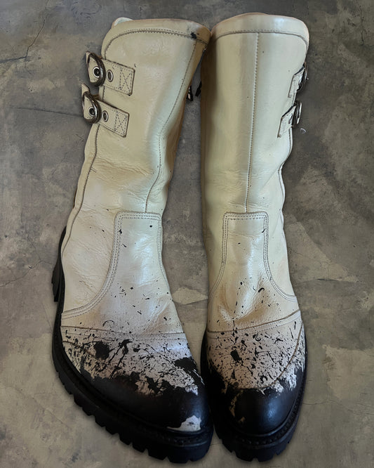 5351 POUR LES HOMMES SPLATTER BUCKLED BOOTS