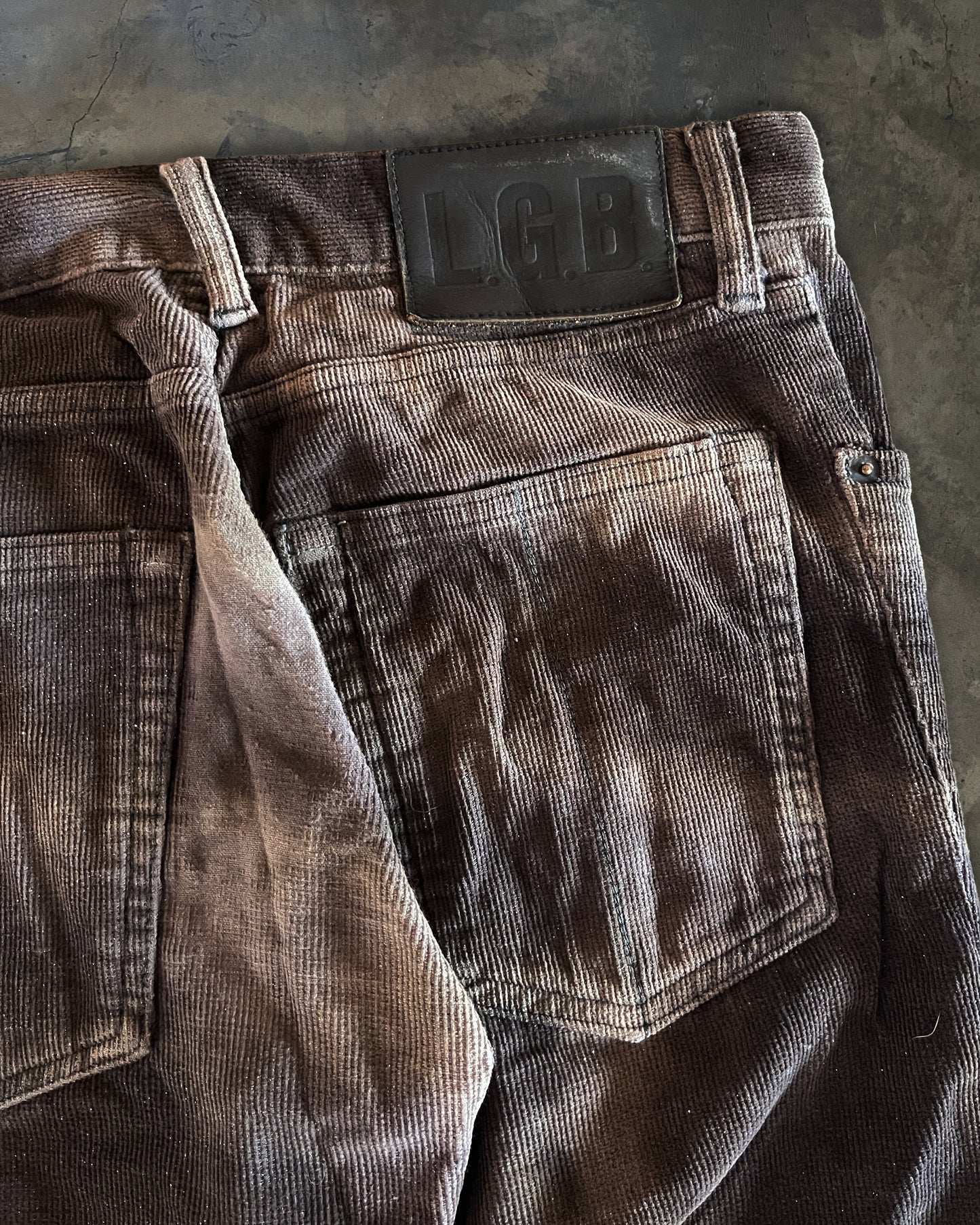 L.G.B VELOUR ACID WASH BIKER PANTS