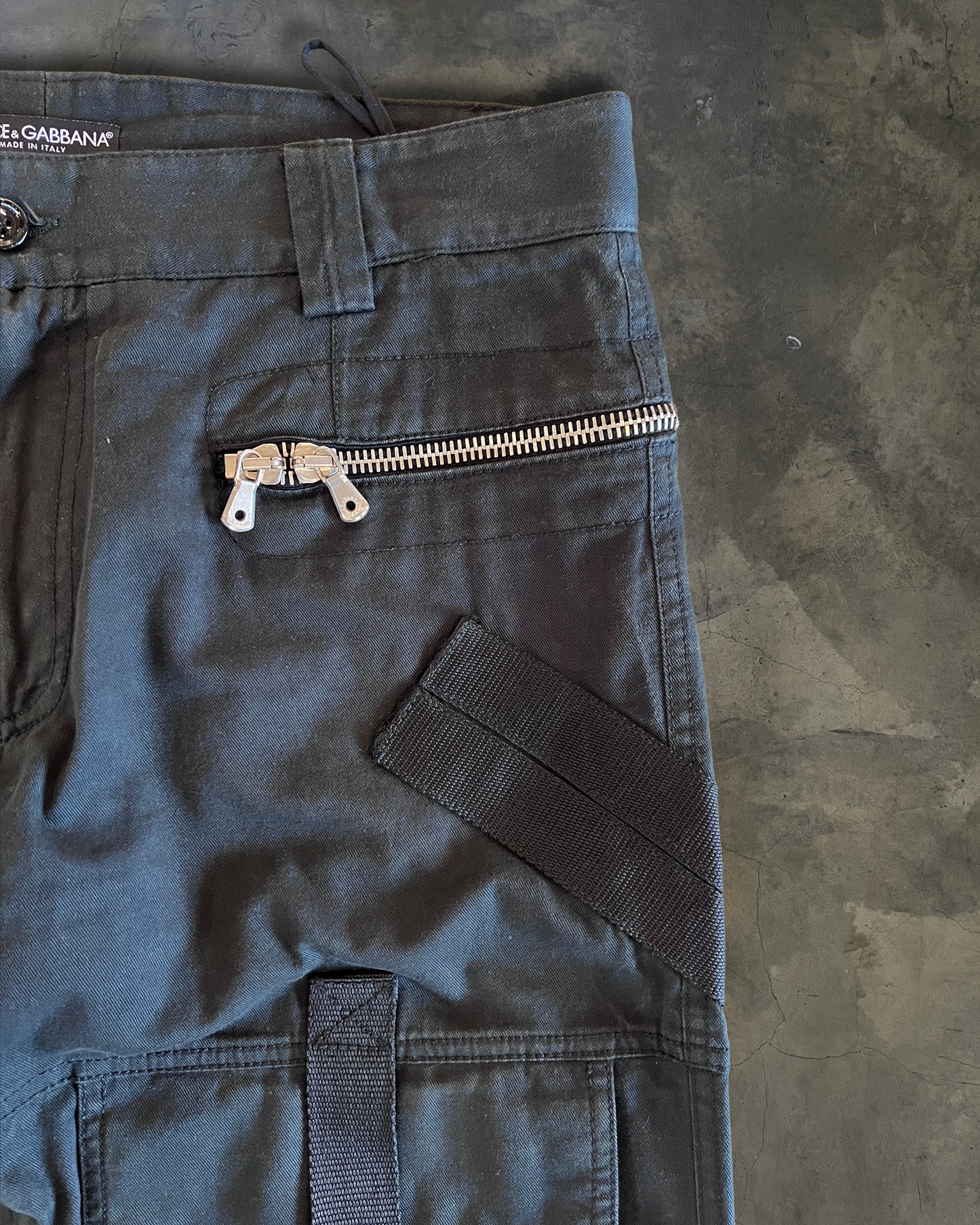 DOLCE GABBANA AW2003 BONDAGE PARACHUTE CARGO PANTS