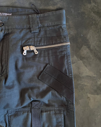 DOLCE GABBANA AW2003 BONDAGE PARACHUTE CARGO PANTS