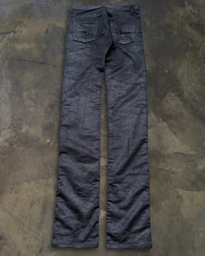 DIOR HOMME AW2007  "NAVIGATE" RUNWAY COATED BLACK CORDUROY