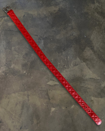CHANEL SS2014 PIRU RED QUILTED CC BELT