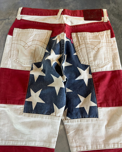 90's HYSTERIC GLAMOUR AMERICAN FLAG PRISONER PANTS