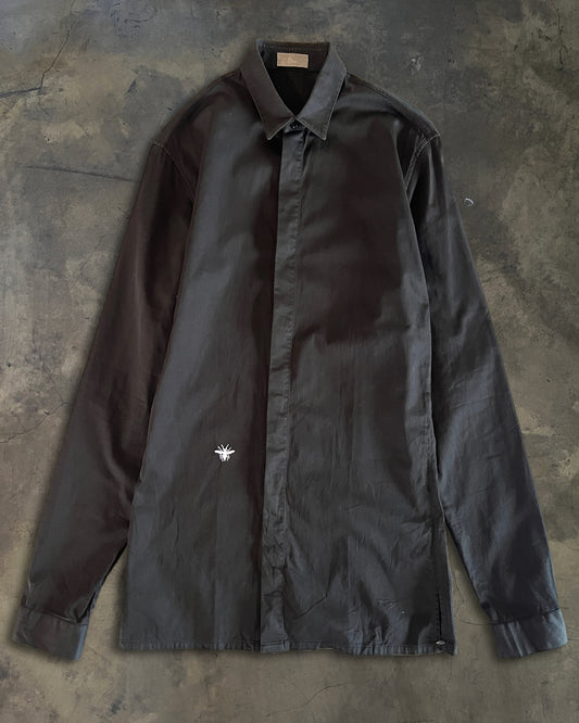 DIOR HOMME AW2005 "VICTIM OF THE CRIME" BEE EMBROIDERED DRESS SHIRT