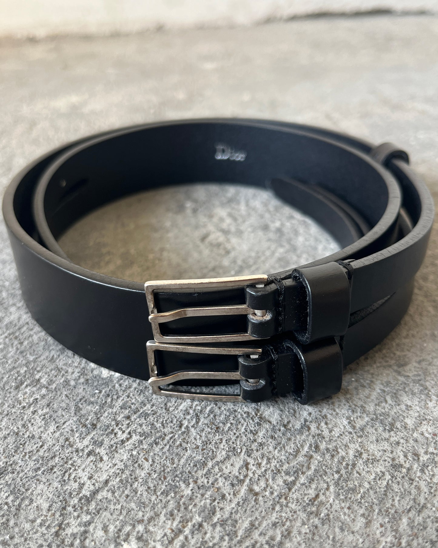 DIOR HOMME AW2002 "REFLEXION" DOUBLE BUCKLE LEATHER BELT