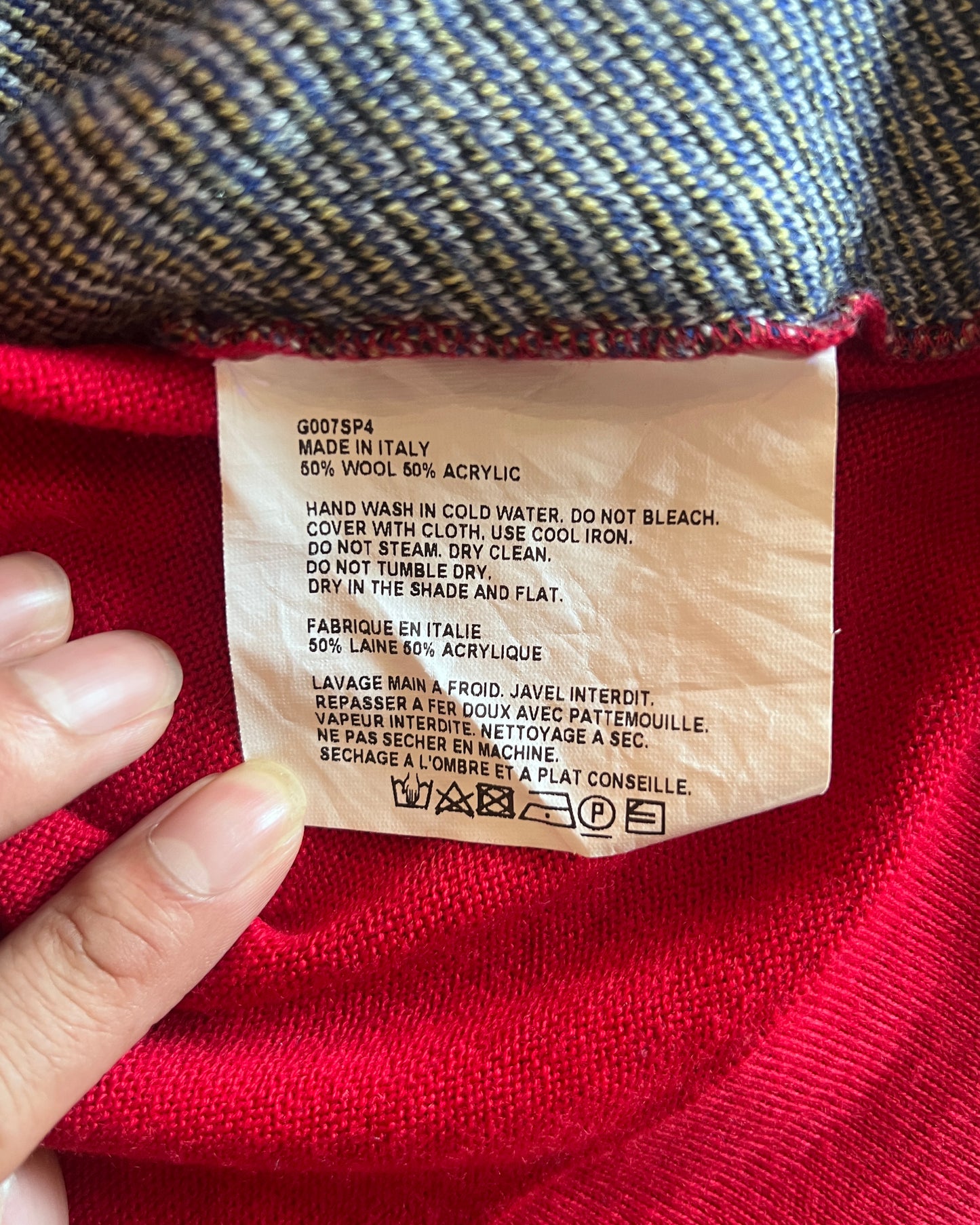 GOSHA RUBCHINSKIY RED ANGEL PRINT POLONECK SWEATER