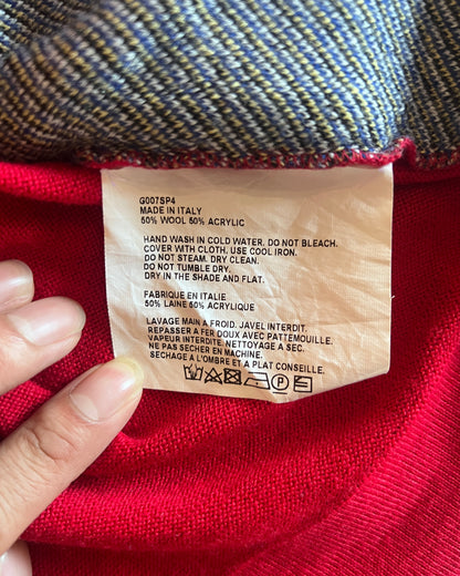 GOSHA RUBCHINSKIY RED ANGEL PRINT POLONECK SWEATER