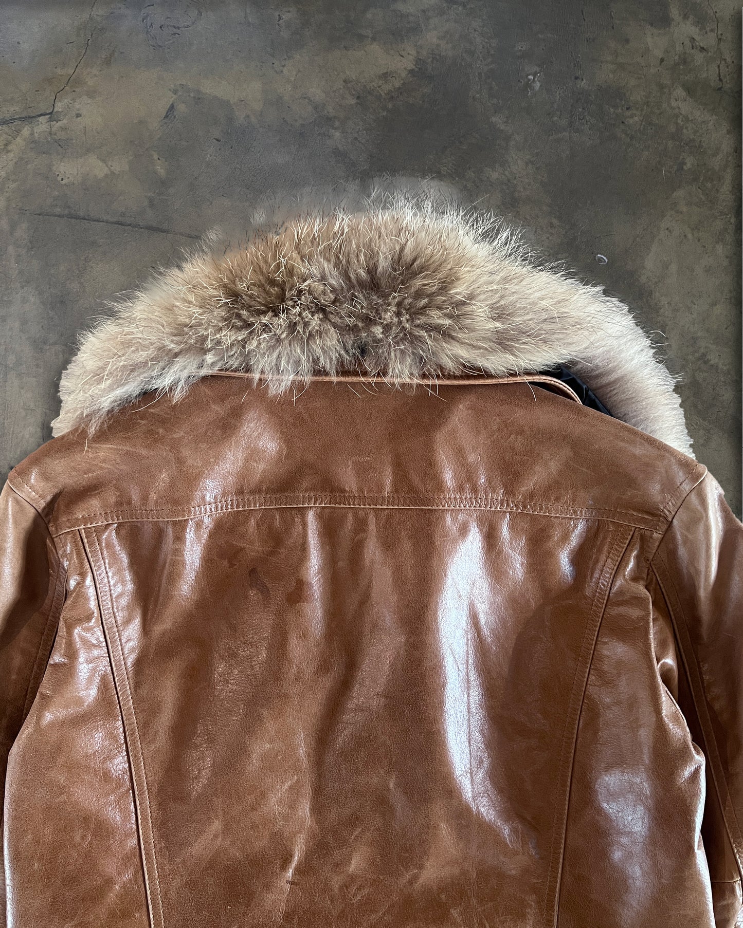 A.S.M DETACHABLE FUR LEATHER JACKET