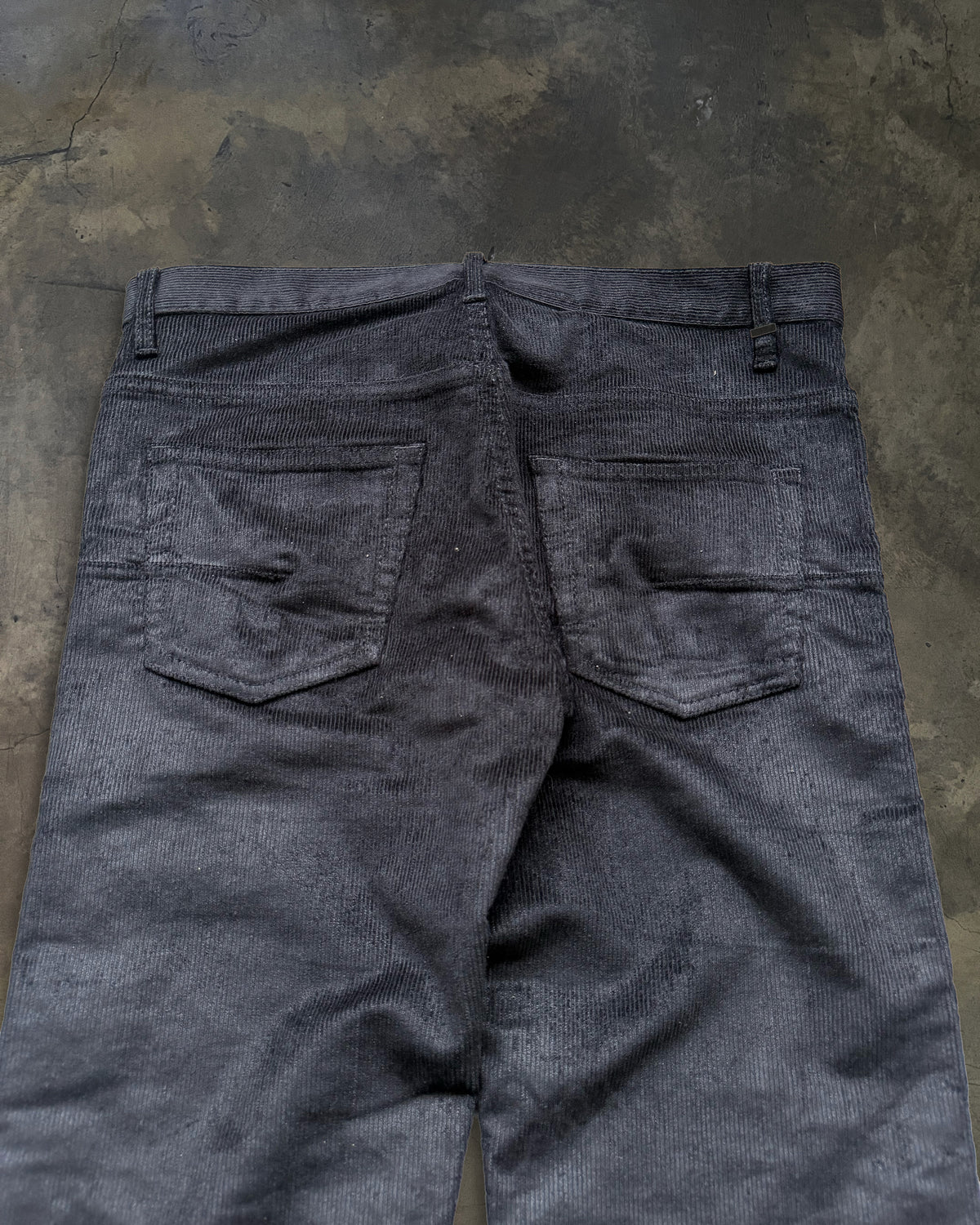 DIOR HOMME AW2007  "NAVIGATE" RUNWAY COATED BLACK CORDUROY