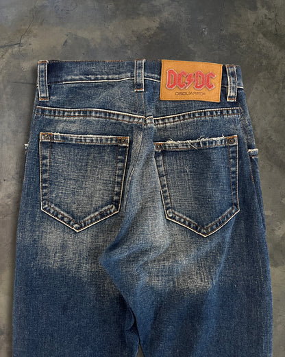 DSQUARED2 LEATHER CRAFT PATCHWORK DENIM JEANS