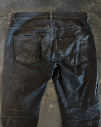 RICK OWENS SS2014 "VICIOUS" WAXED DETROIT CUT JEANS